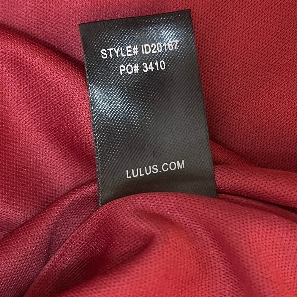 Lulus Endlessly Endearing Wine Red scallop hem Dress Women's Size Medium - Picture 10 of 11